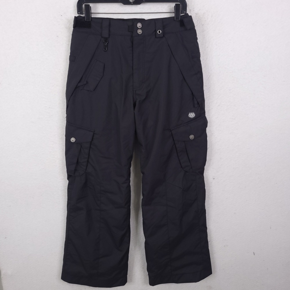 686 Smarty Original Cargo Insulated Pants Boys XL Black Snowboard Ski L0W601C